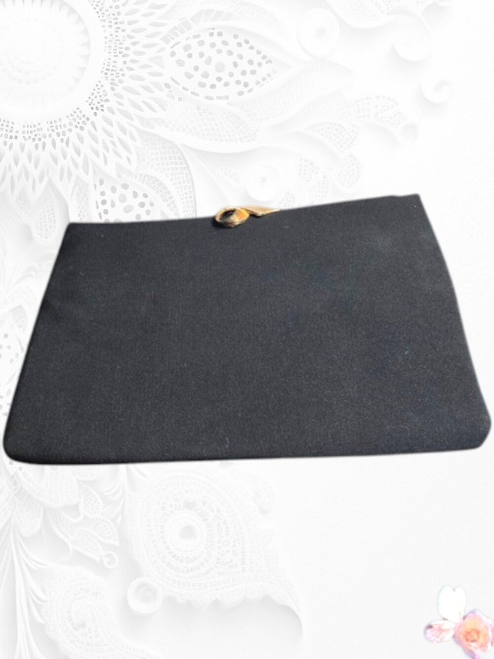 Vintage HL Harry Levine Admiral Black Evening Clutch with Mini Coin Purse